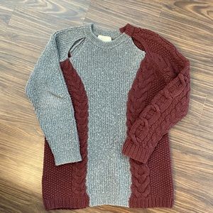 3.1 Phillip Lim Two Tone Knit Sweater w/cut out detail